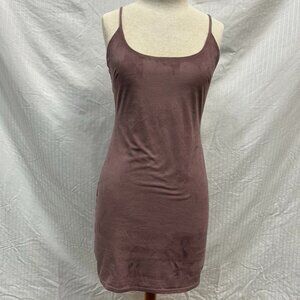 Mauve faux suede mini dress